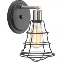 PROGRESS LIGHTING P300028-143 - Gauge Collection One-Light Graphite Farmhouse Bath Vanity Light