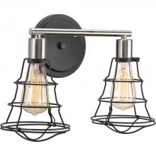 PROGRESS LIGHTING P300029-143 - Gauge Collection Two-Light Graphite Farmhouse Bath Vanity Light