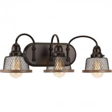 PROGRESS LIGHTING P300044-020 - Tilley Collection Three-Light Antique Bronze Coastal Bath Vanity Light