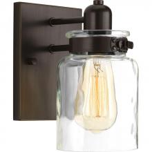 PROGRESS LIGHTING P300045-020 - Calhoun Collection One-Light Antique Bronze Clear Glass Farmhouse Bath Vanity Light