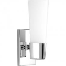 PROGRESS LIGHTING P300061-015 - Zura Collection One-Light Polished Chrome Etched Opal Glass Modern Bath Vanity Light