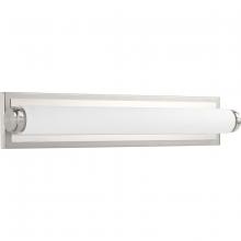 PROGRESS LIGHTING P300093-009-30 - Concourse LED Collection 24" Brushed Nickel Etched White Glass Modern Bath Vanity Light