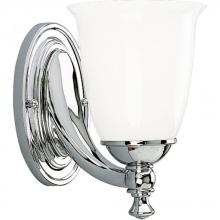 PROGRESS LIGHTING P3027-15 - Victorian Collection One-Light Polished Chrome White Opal Glass Farmhouse Bath Vanity Light