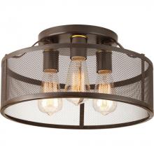 PROGRESS LIGHTING P3452-20 - Swing Collection Three-Light 15" Flush Mount