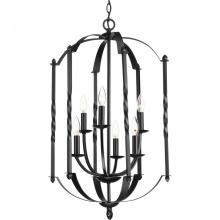 PROGRESS LIGHTING P3577-31 - Greyson Collection Six-Light, Two-Tier Foyer Chandelier