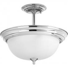 PROGRESS LIGHTING P3927-15ET - Two-Light Dome Glass 13-1/4" Semi Flush Convertible