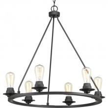 PROGRESS LIGHTING P400015-143 - Debut Collection Six-Light Graphite Farmhouse Chandelier Light