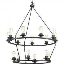 PROGRESS LIGHTING P400017-143 - Debut Collection Fifteen-Light Graphite Farmhouse Chandelier Light