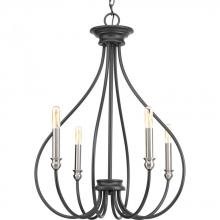 PROGRESS LIGHTING P400029-143 - Whisp Collection Four-Light Graphite Farmhouse Chandelier Light