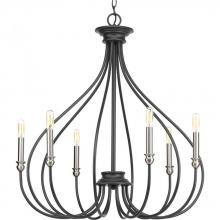 PROGRESS LIGHTING P400030-143 - Whisp Collection Six-Light Graphite Farmhouse Chandelier Light