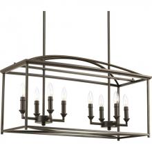 PROGRESS LIGHTING P400033-020 - Piedmont Collection Eight-Light Antique Bronze Farmhouse Chandelier Light