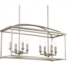 PROGRESS LIGHTING P400033-126 - Piedmont Collection Eight-Light Burnished Silver Farmhouse Chandelier Light