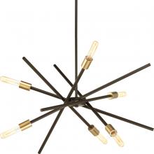 PROGRESS LIGHTING P400108-020 - Astra Collection Six-Light Antique Bronze Mid-Century Modern Chandelier Light