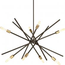 PROGRESS LIGHTING P400109-020 - Astra Collection Eight-Light Antique Bronze Mid-Century Modern Chandelier Light