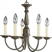 PROGRESS LIGHTING P4009-20 - Five-Light Antique Bronze Ivory Candles Traditional Chandelier Light