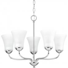 PROGRESS LIGHTING P4770-15 - Classic Collection Five-Light Polished Chrome Etched Glass Traditional Chandelier Light