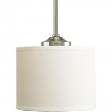 PROGRESS LIGHTING P5065-09 - Inspire Collection One-Light Brushed Nickel Off-white Shade Traditional Mini-Pendant Light