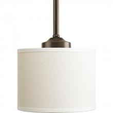 PROGRESS LIGHTING P5065-20 - Inspire Collection One-Light Antique Bronze Off-white Shade Traditional Mini-Pendant Light