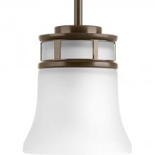 PROGRESS LIGHTING P5066-20 - Cascadia Collection One-Light Antique Bronze Etched Glass Coastal Mini-Pendant Light