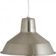 PROGRESS LIGHTING P5087-09 - Metal Shade Collection One-Light Brushed Nickel Spun Metal Shade Farmhouse Pendant Light