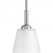 PROGRESS LIGHTING P5092-09 - Arden Collection One-Light Brushed Nickel Etched Glass Farmhouse Mini-Pendant Light