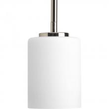 PROGRESS LIGHTING P5170-104 - Replay Collection One-Light Polished Nickel Etched White Glass Modern Mini-Pendant Light