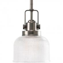 PROGRESS LIGHTING P5173-81 - Archie Collection One-Light Antique Nickel Double Prismatic Glass Coastal Mini-Pendant Light