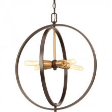 PROGRESS LIGHTING P5190-20 - Swing Collection Four-Light Antique Bronze Global Pendant Light