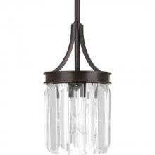 PROGRESS LIGHTING P5320-20 - Glimmer Collection One-Light Antique Bronze Clear Glass Luxe Pendant Light