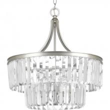 PROGRESS LIGHTING P5321-134 - Glimmer Collection Five-Light Silver Ridge Clear Glass Luxe Pendant Light