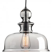 PROGRESS LIGHTING P5332-143 - Staunton Collection One-Light Graphite Smoke Glass Global Pendant Light