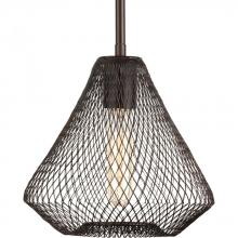 PROGRESS LIGHTING P5338-20 - Mesh Collection One-Light Antique Bronze Farmhouse Pendant Light