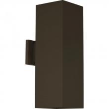 PROGRESS LIGHTING P5644-20 - 6" Square Two-Light Antique Bronze Up/Down Modern Outdoor Wall Light