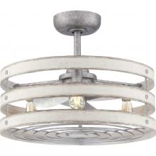 PROGRESS LIGHTING P250012-141-22 - Gulliver 23" 3-Blade Whitewashed Faux Wood Finish Ceiling Fan with LED Bulbs