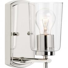 PROGRESS LIGHTING P300154-104 - Adley Collection One-Light Polished Nickel Clear Glass New Traditional Bath Vanity Light