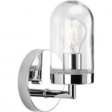 PROGRESS LIGHTING P300174-015 - Signal Collection One-Light Polished Chrome Clear Glass Coastal Bath Vanity Light