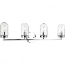 PROGRESS LIGHTING P300177-015 - Signal Collection Four-Light Polished Chrome Clear Glass Coastal Bath Vanity Light