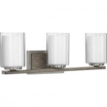 PROGRESS LIGHTING P300217-009 - Mast Collection Three-Light Brushed Nickel Clear Glass Coastal Bath Vanity Light