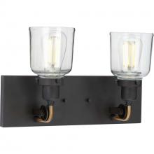 PROGRESS LIGHTING P300227-143 - Rushton Collection Two-Light Graphite Clear Glass Farmhouse Bath Vanity Light