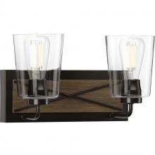 PROGRESS LIGHTING P300230-020 - Briarwood Collection Two-Light Antique Bronze Clear Glass Coastal Bath Vanity Light