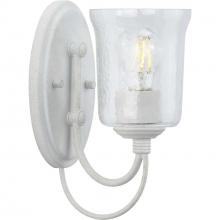 PROGRESS LIGHTING P300253-151 - Bowman Collection One-Light Cottage White Clear Chiseled Glass Coastal Bath Vanity Light