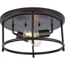 PROGRESS LIGHTING P350151-031 - Durrell Collection Two-Light Black 13" Flush Mount