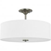 PROGRESS LIGHTING P350167-009 - Inspire Collection Brushed Nickel Three-Light 18" Semi-Flush Mount