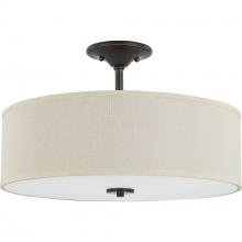 PROGRESS LIGHTING P350168-020 - Inspire Collection Antique Bronze Three-Light 18" Semi-Flush Mount