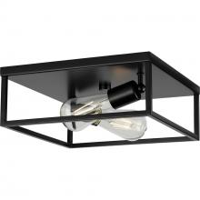 PROGRESS LIGHTING P350200-031 - Perimeter Collection Two-Light Matte Black Modern Style Flush Mount Ceiling Light