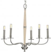 PROGRESS LIGHTING P400199-009 - Durrell Collection Five-Light Brushed Nickel Coastal Chandelier Light