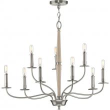 PROGRESS LIGHTING P400200-009 - Durrell Collection Nine-Light Brushed Nickel Coastal Chandelier Light