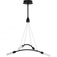 PROGRESS LIGHTING P400262-031-30 - Kylo LED Collection Four-Light Matte Black and Frosted Acrylic Modern Style Chandelier Light