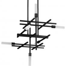 PROGRESS LIGHTING P400264-031-30 - Quadrant LED Collection Six-Light Matte Black Modern Style Chandelier Light