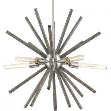 PROGRESS LIGHTING P400270-009 - Thorpe Collection Five-Light Brushed Nickel Mid-Century Modern Style Chandelier Light